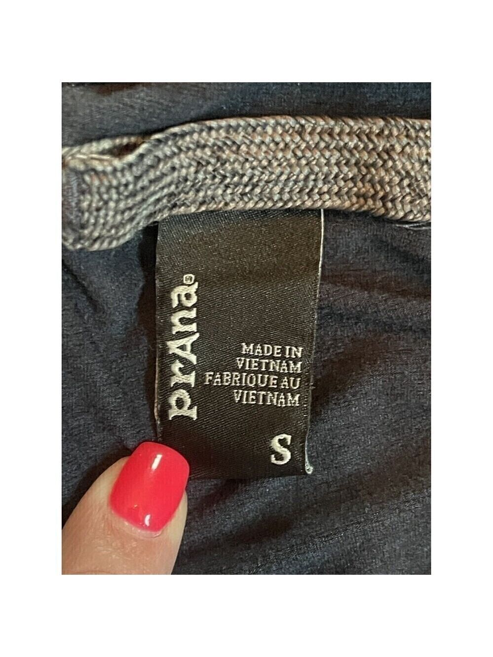 Prana Breathe Womens Dark Gray Hoodie Pullover Sz Small Kangaroo Pocket Long Slv - Picture 2 of 7